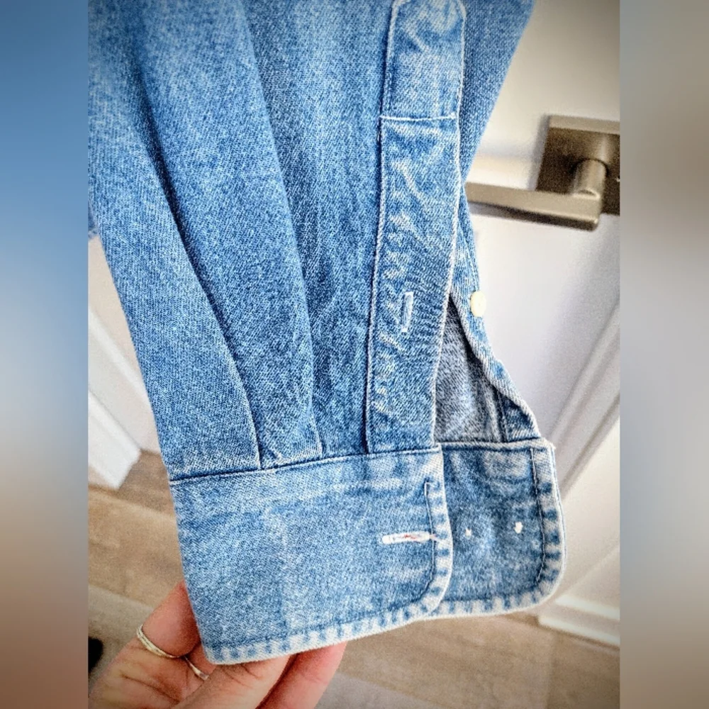 Vintage 90's Norsport Denim Shirt For Men Size Large Tall, Excellent Condition! - Picture 10 of 12